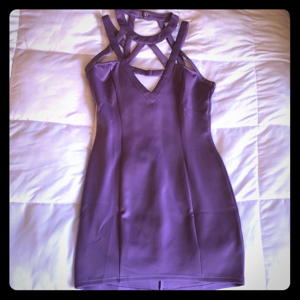 Sexy Lavender Tobi Bodycon Caged Mini Dress